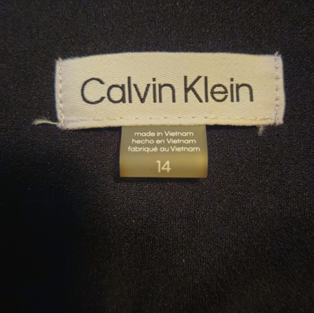 Calvin Klein Sleeveless Black Belted Dress 14 - Picture 6 of 8